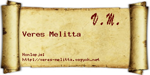 Veres Melitta névjegykártya